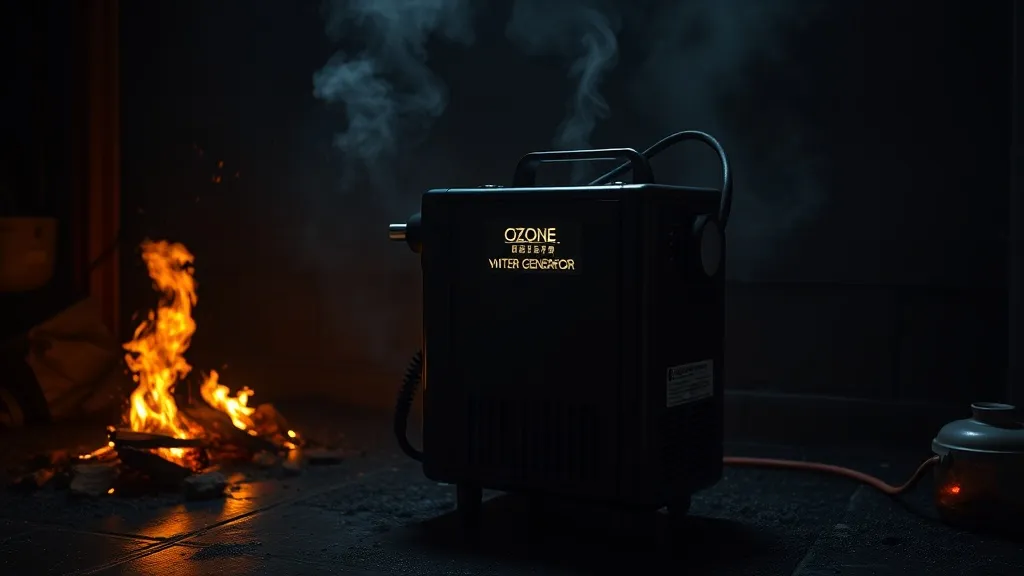 Ozone generator device in a dark professional setting